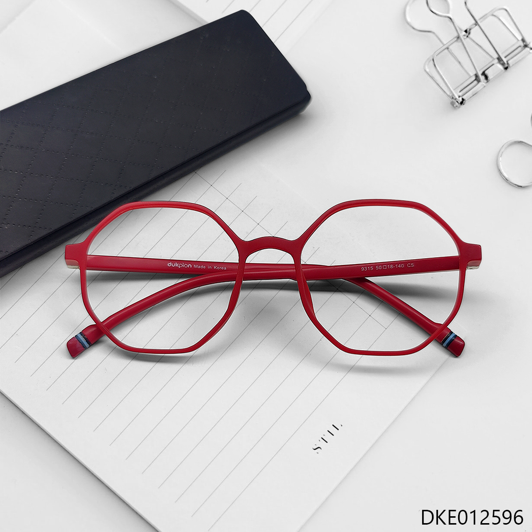 Geomatric Shape Red Color Women Eyeglasses