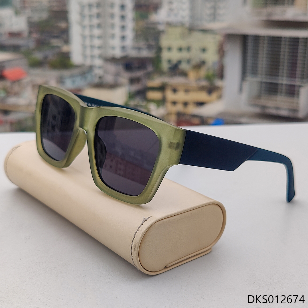 Olive Transparent & Black Color Sunglass