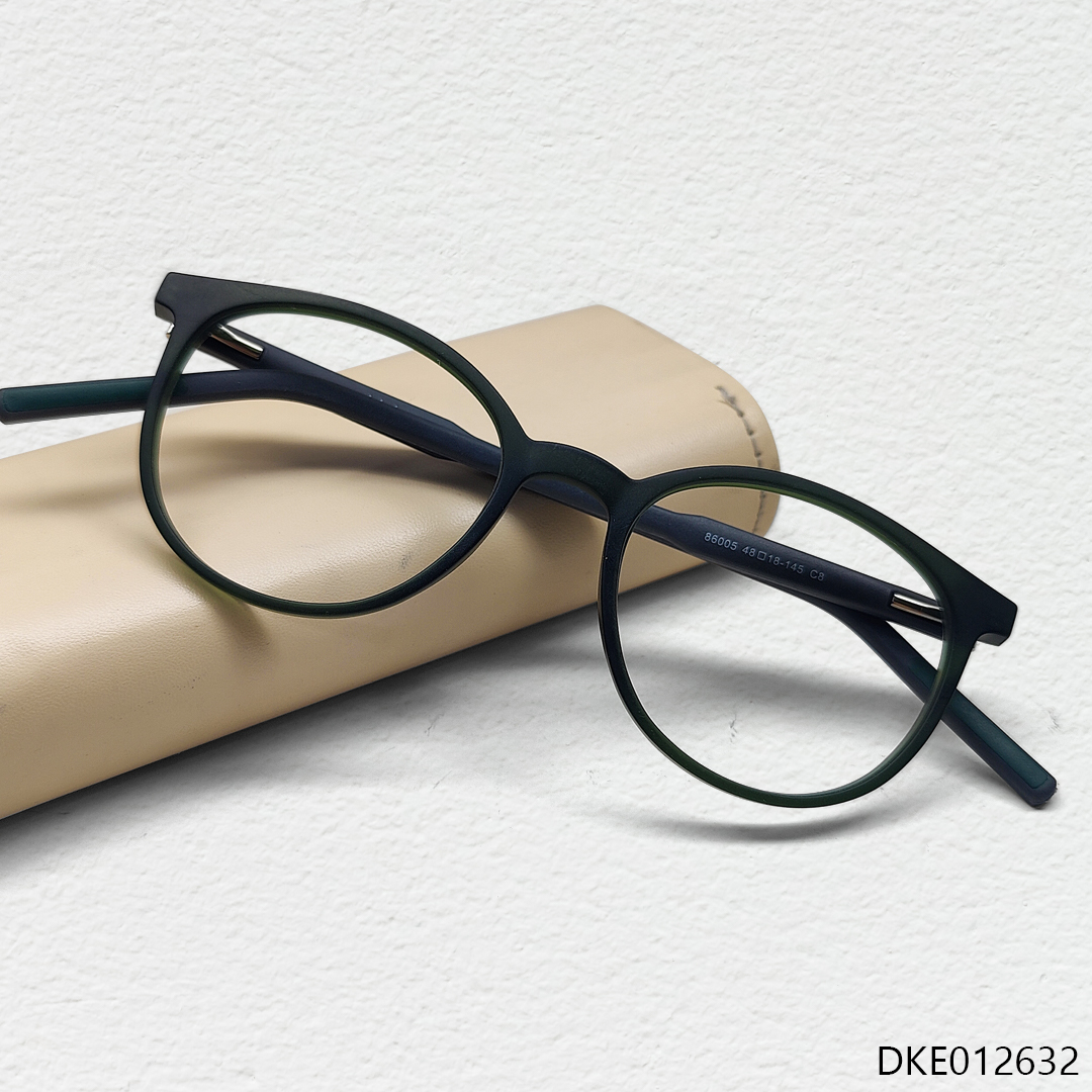 Green Color Semi Round Eyeglasses