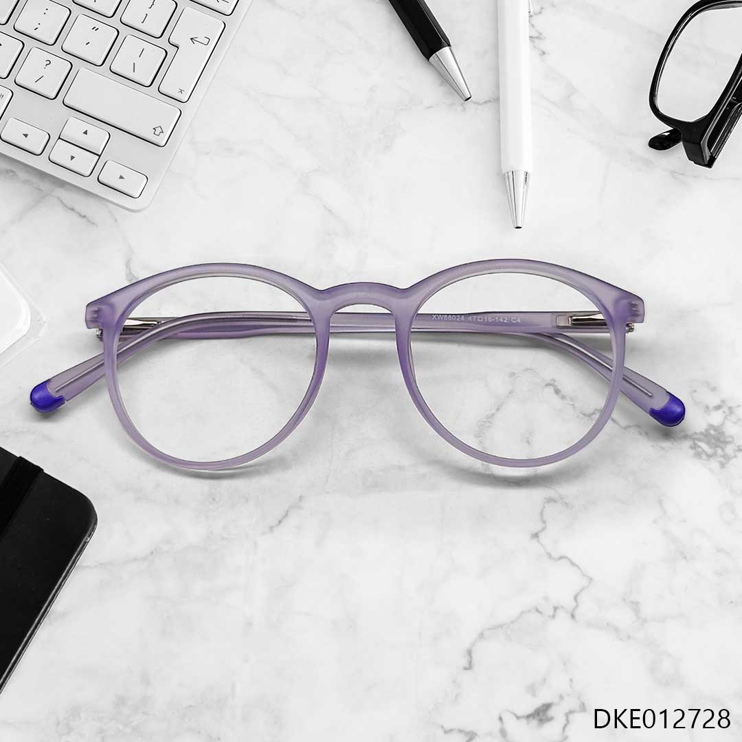 Round Shape Purple Transparent Eyewear