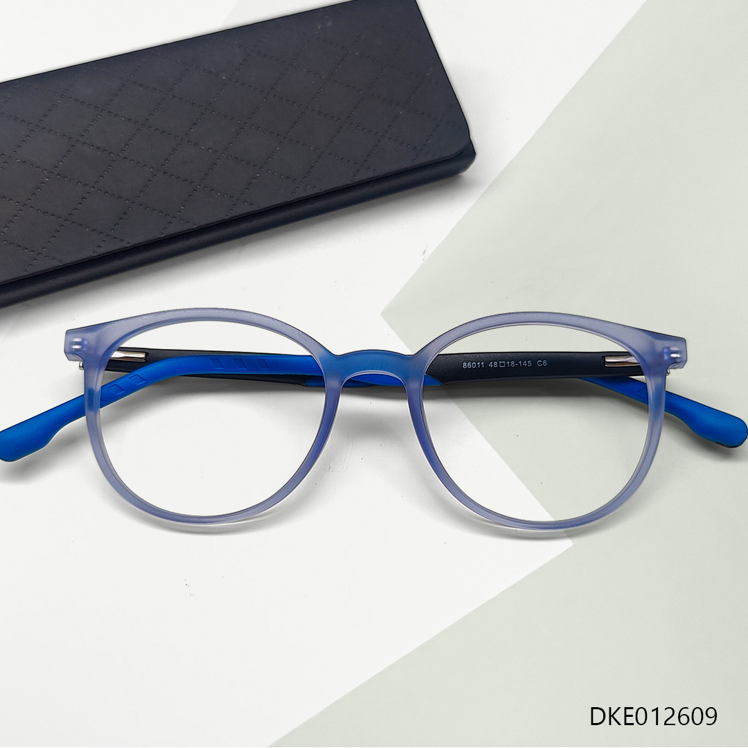 Semi-Round Transparent Color Eyeglasses