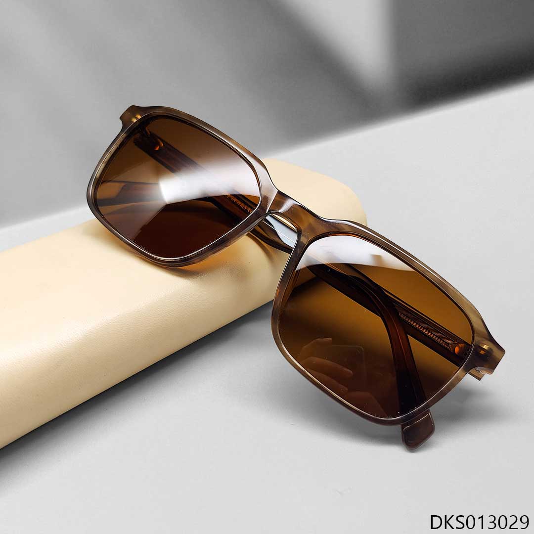 Brown Transparent Color Branded Sunglass