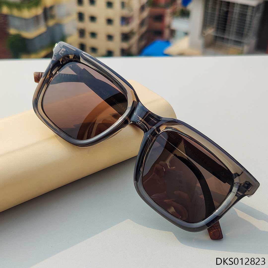 Transparent and Wooden Texture Frame Sunglass