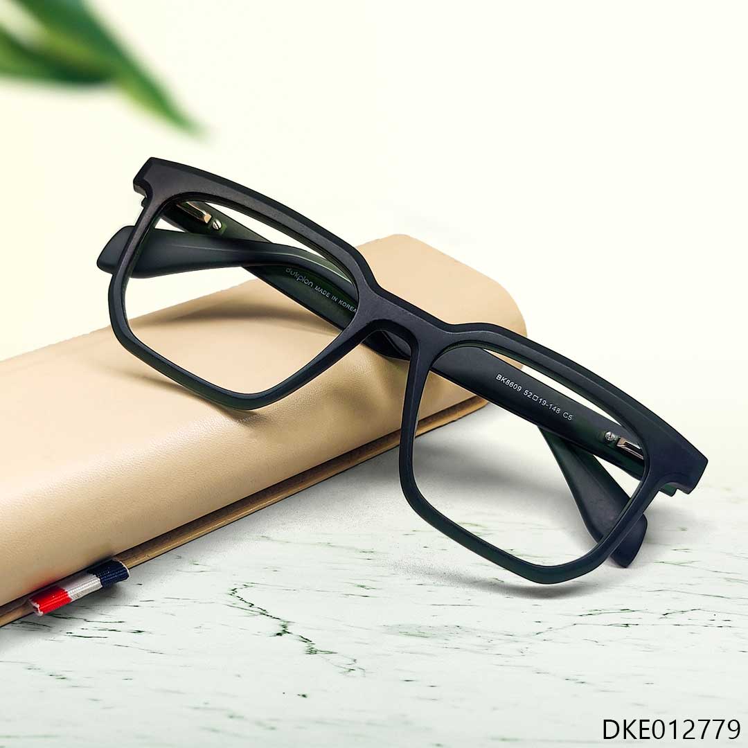 Olive Transparent Color Man Eyeglass