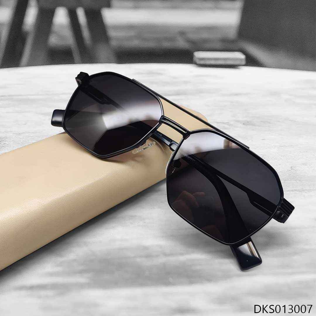 Black Color Double Bridge Stylish Sunglass