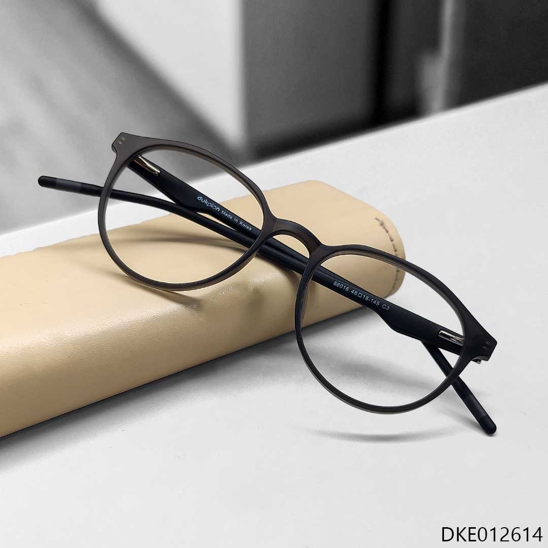 Semi Round Grey Transparent Flexible Eyeglasses