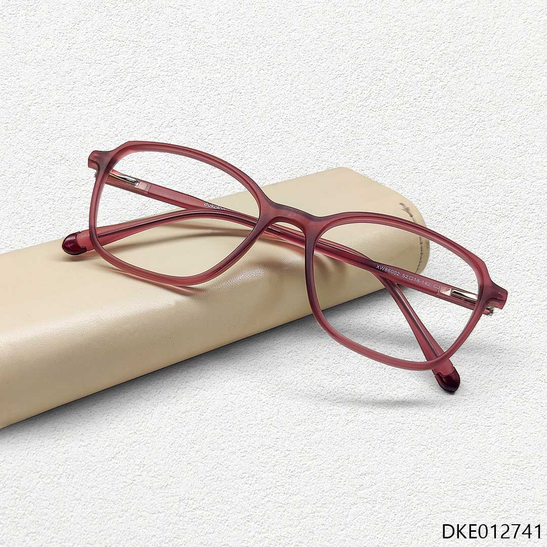 Red Transparent Color Woman Eyeglass