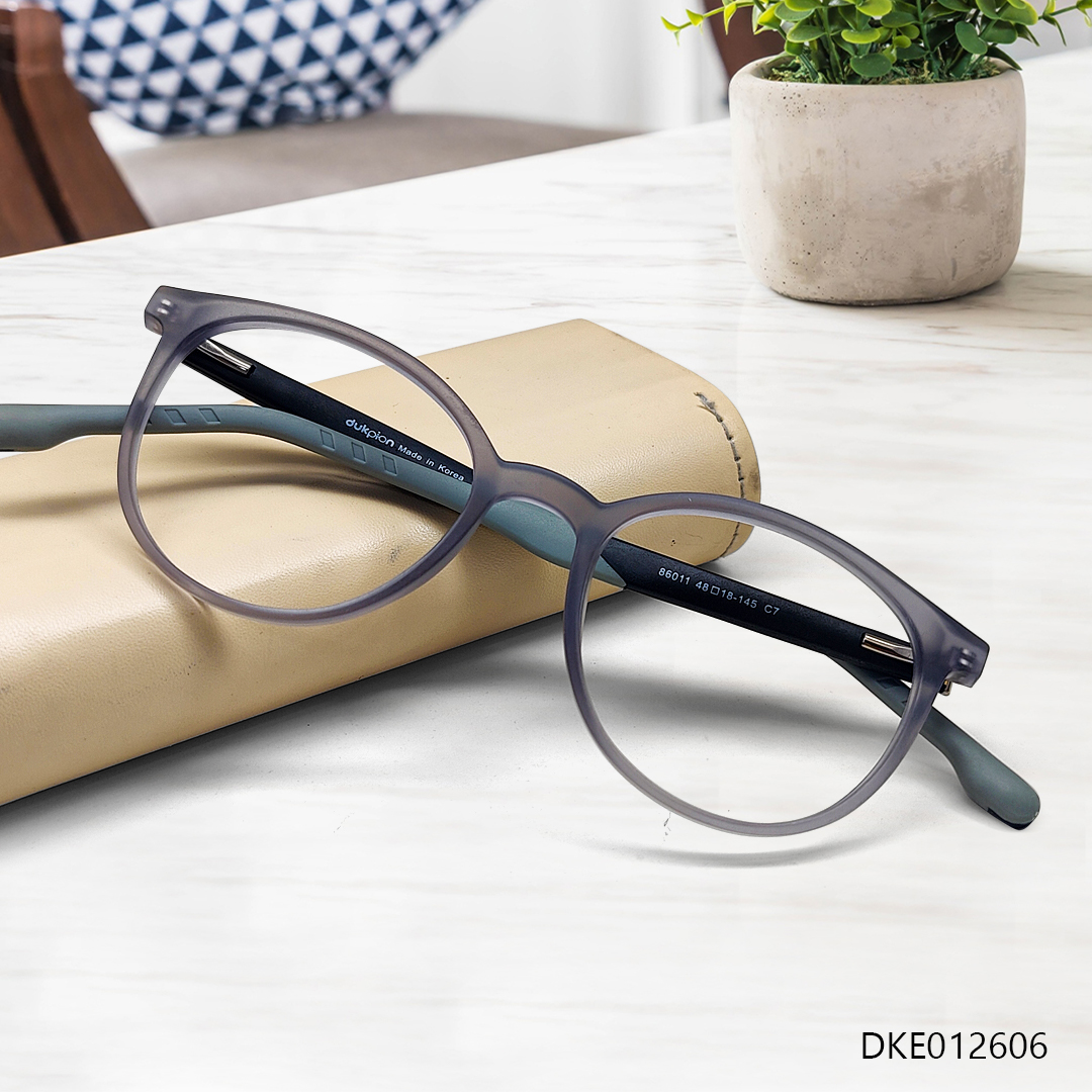 Semi-Round Matte Transparent Eyeglasses