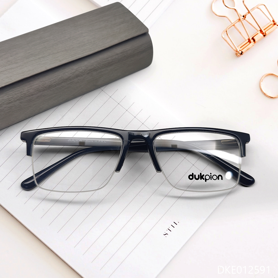 New Half-Rim Black Color Eyeglasses